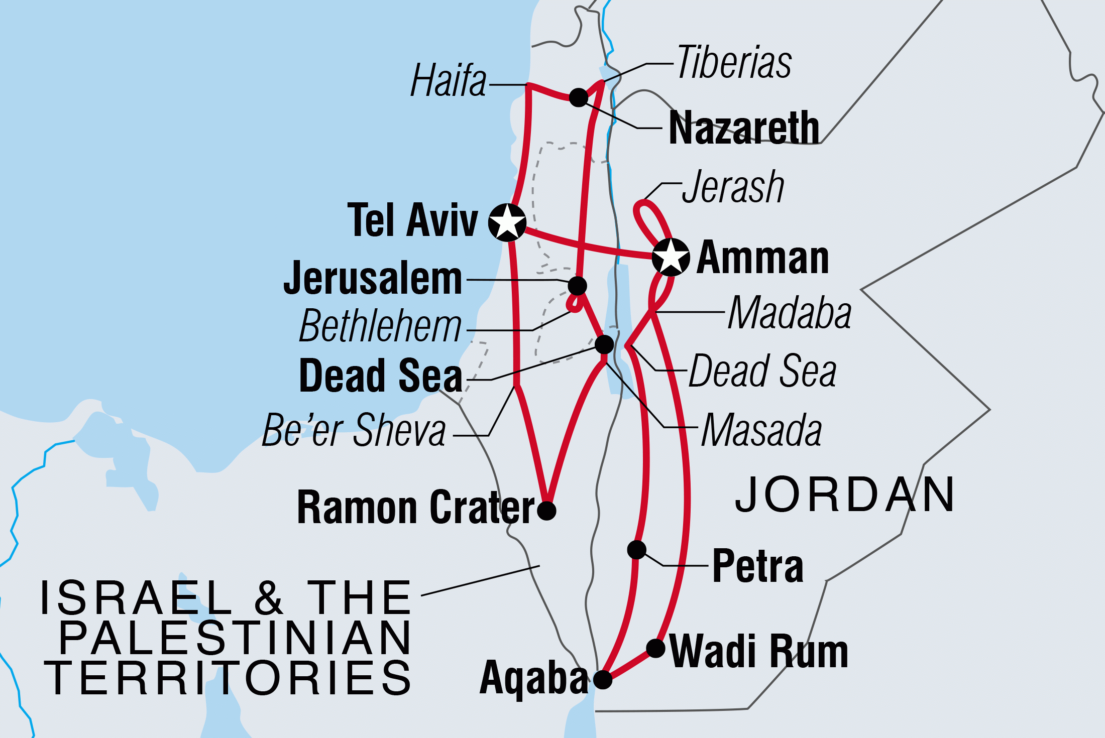 jordan vs israel travel